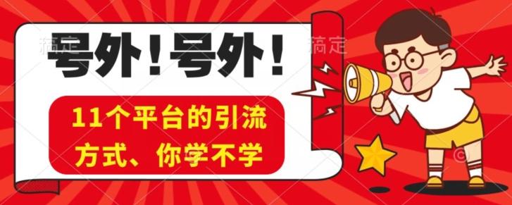 实操11个热门平台引流方法、私域教程看完不走弯路！-网创