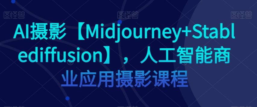AI摄影【Midjourney+Stablediffusion】，人工智能商业应用摄影课程-网创