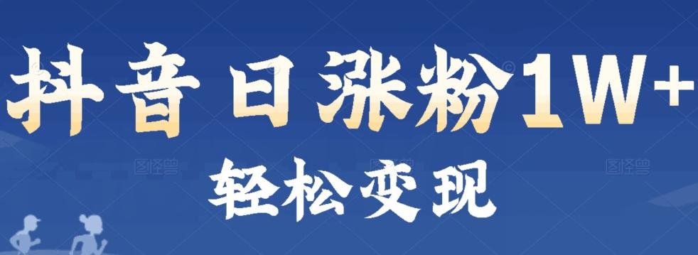 首发抖音新赛道日涨粉1W+轻松变现-网创