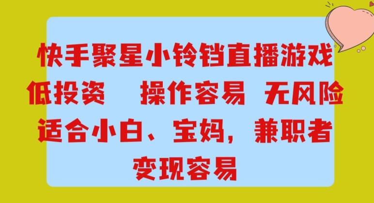 快手小铃铛游戏项目，低投入零风险，操作简单变现快-网创