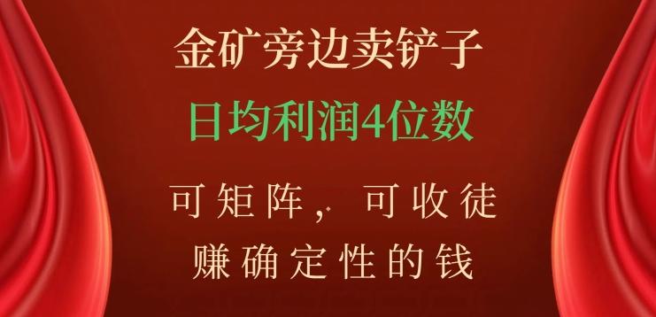 金矿旁边卖铲子，赚确定性的钱，可矩阵，可收徒，日均利润4位数【揭秘】-网创