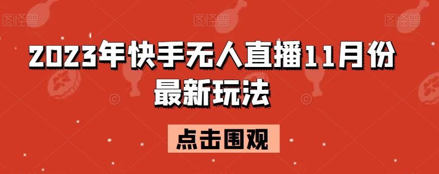 2023年快手无人直播11月份最新玩法-网创