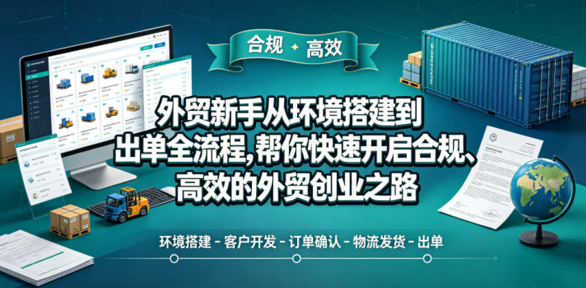 外贸新手从环境搭建到出单全流程，帮你快速开启合规、高效的外贸创业之路-网创