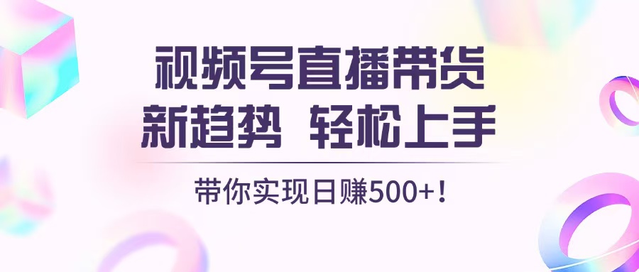 视频号直播带货新趋势，轻松上手，带你实现日赚500+-网创