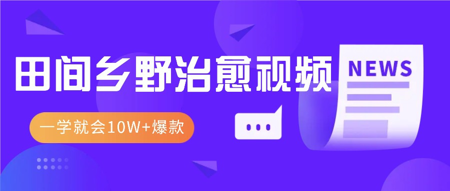 一学就会，1分钟教会你，10W+爆款田间乡野治愈视频(附提示词技巧)-网创