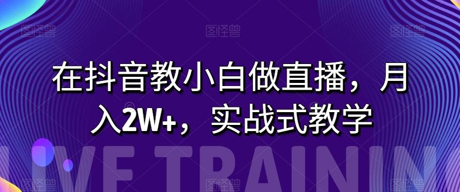 在抖音教小白做直播，月入2W+，实战式教学【揭秘】-网创