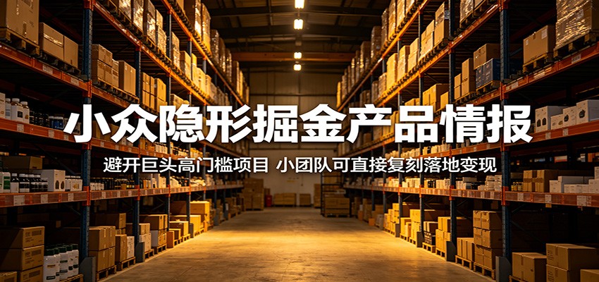 小众隐形掘金产品情报：避开巨头高门槛项目，小团队可直接复刻落地变现-网创