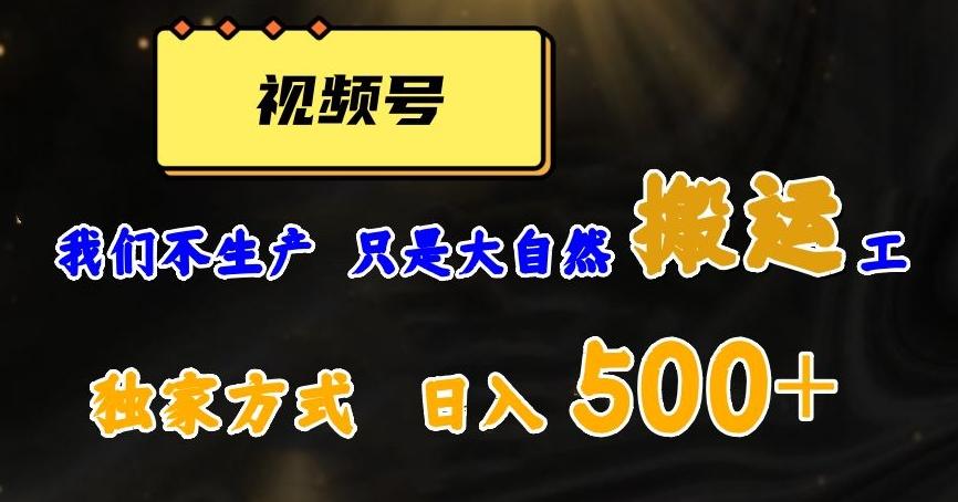 视频号轻松搬运日赚500+，一个1分钟1条原创视频【揭秘】-网创
