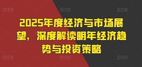 2025年度经济与市场展望，深度解读明年经济趋势与投资策略-网创