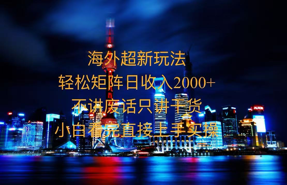 2025全新海外暴力玩法，操作简单，小白轻松上手-网创