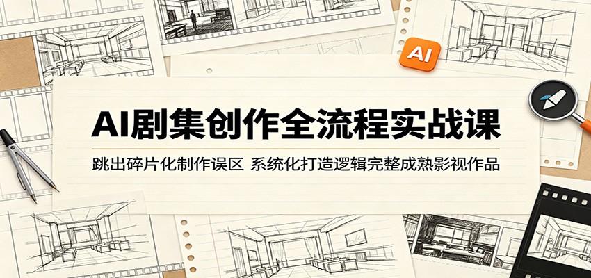AI剧集创作全流程实战课：跳出碎片化制作误区，系统化打造逻辑完整成熟影视作品-网创