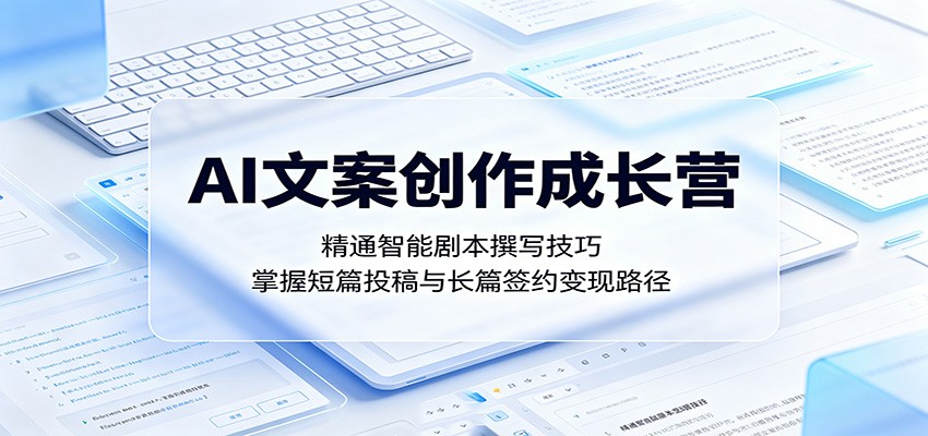 AI文案创作成长营：精通智能剧本撰写技巧，掌握短篇投稿与长篇签约变现路径-网创