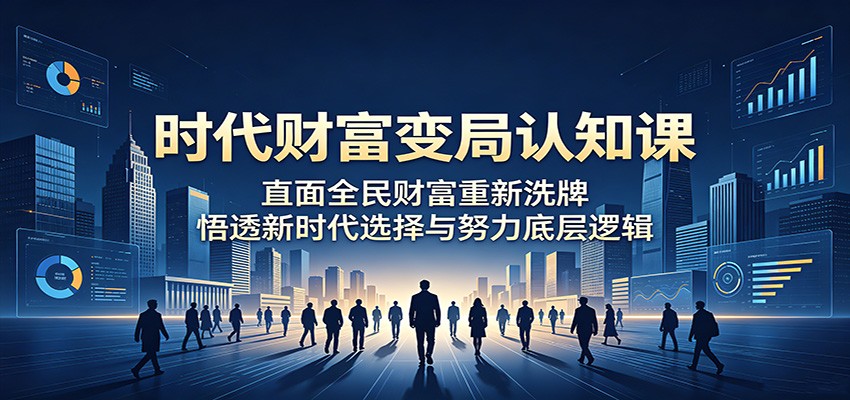 时代财富变局认知课：直面全民财富重新洗牌，悟透新时代选择与努力底层逻辑-网创