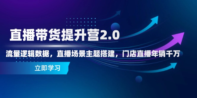 直播带货提升营2.0：流量逻辑数据，直播场景主题搭建，门店直播年销千万-网创