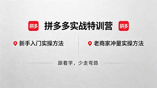 拼多多实战特训营(更新5月15-网创