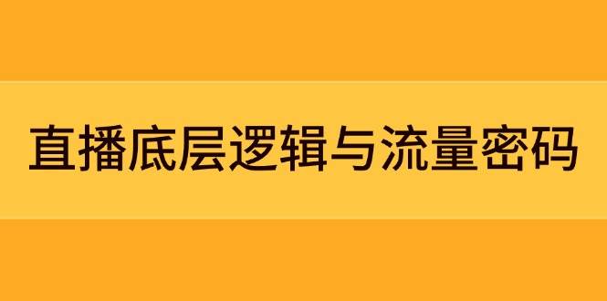 直播底层逻辑与流量密码：定位模型+案例拆解，急速流承接与数据优化全攻略-网创